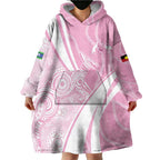 Australia Bowls Personalised Indigenous Pink Round Wearable Blanket Hoodie - Aussie Hoodie