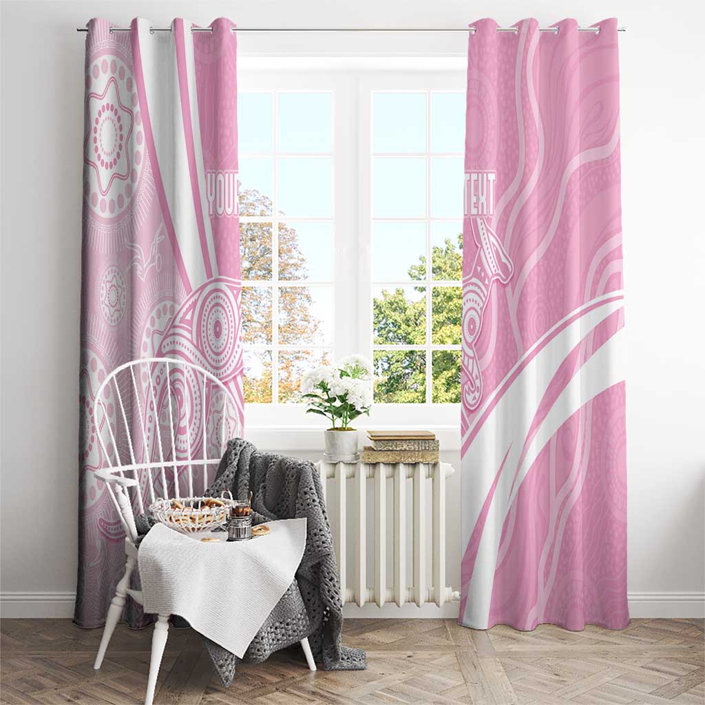 Australia Bowls Personalised Indigenous Pink Round Window Curtain - Aussie Hoodie