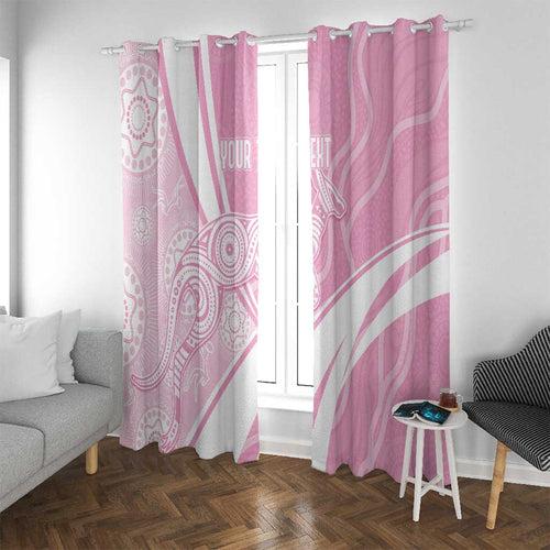Australia Bowls Personalised Indigenous Pink Round Window Curtain - Aussie Hoodie