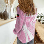 Australia Bowls Personalised Indigenous Pink Round Women Casual Shirt - Aussie Hoodie