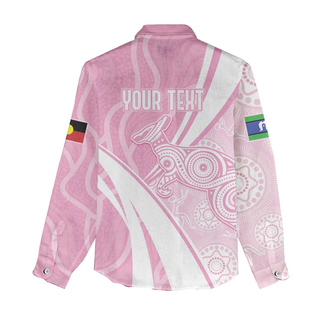 Australia Bowls Personalised Indigenous Pink Round Women Casual Shirt - Aussie Hoodie