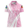 Australia Bowls Personalised Indigenous Pink Round Women Polo Shirt - Aussie Hoodie