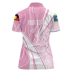 Australia Bowls Personalised Indigenous Pink Round Women Polo Shirt - Aussie Hoodie