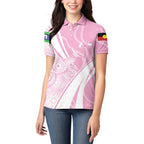 Australia Bowls Personalised Indigenous Pink Round Women Polo Shirt - Aussie Hoodie