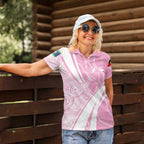Australia Bowls Personalised Indigenous Pink Round Women Polo Shirt - Aussie Hoodie