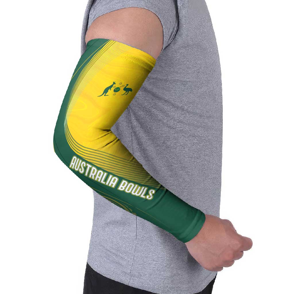 Australia Bowls Personalised Arm Sleeves Basic Marble Glaze - National Color - Aussie Hoodie