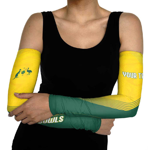 Australia Bowls Personalised Arm Sleeves Basic Marble Glaze - National Color - Aussie Hoodie