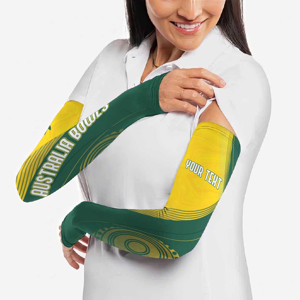 Australia Bowls Personalised Arm Sleeves Basic Marble Glaze - National Color - Aussie Hoodie