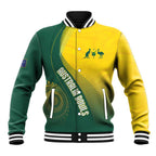 Australia Bowls Personalised Baseball Jacket Basic Marble Glaze - National Color - Aussie Hoodie