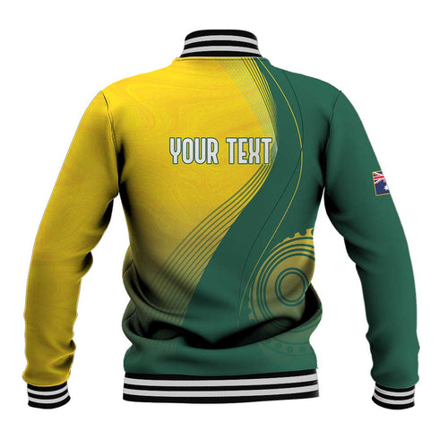 Australia Bowls Personalised Baseball Jacket Basic Marble Glaze - National Color - Aussie Hoodie