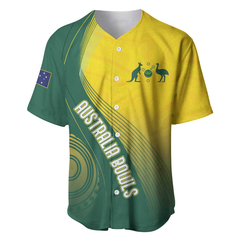 Australia Bowls Personalised Baseball Jersey Basic Marble Glaze - National Color - Aussie Hoodie