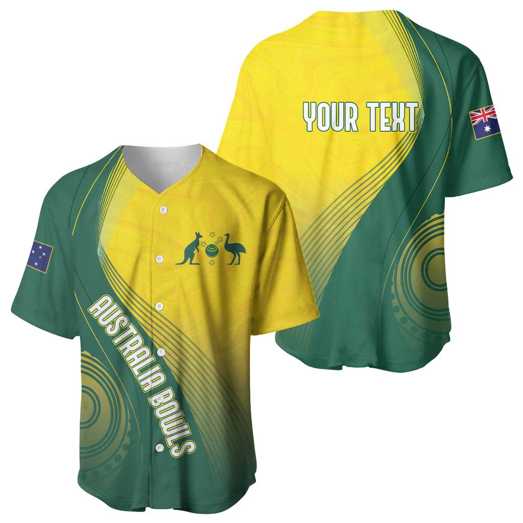 Australia Bowls Personalised Baseball Jersey Basic Marble Glaze - National Color - Aussie Hoodie