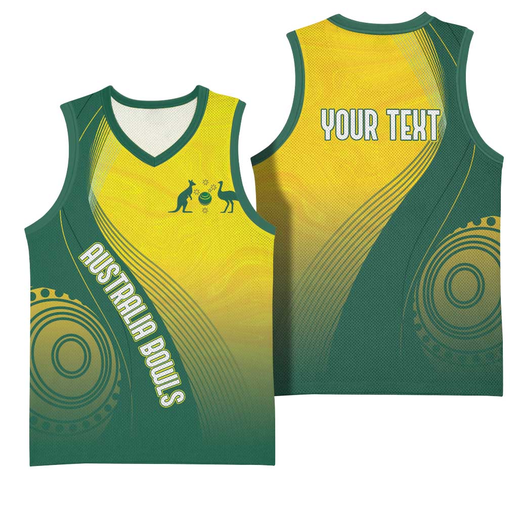 Australia Bowls Personalised Basketball Jersey Basic Marble Glaze - National Color - Aussie Hoodie