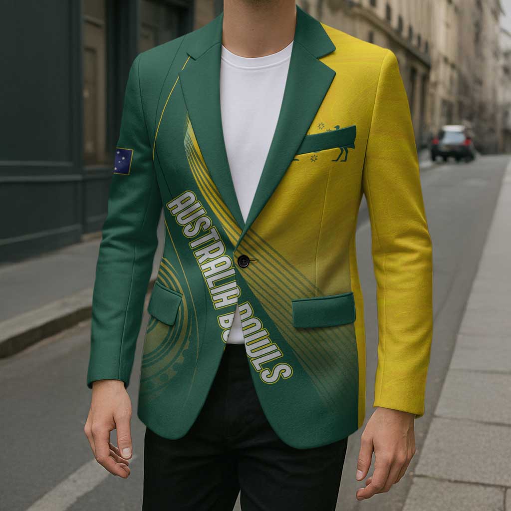Australia Bowls Personalised Blazer Basic Marble Glaze - National Color - Aussie Hoodie