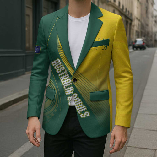Australia Bowls Personalised Blazer Basic Marble Glaze - National Color - Aussie Hoodie
