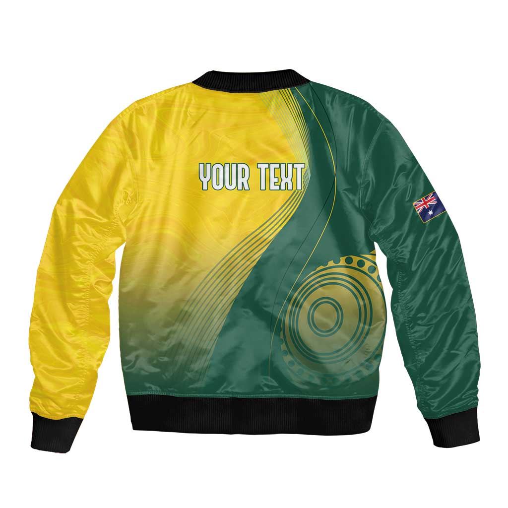 Australia Bowls Personalised Bomber Jacket Basic Marble Glaze - National Color - Aussie Hoodie