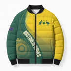 Australia Bowls Personalised Bomber Puffer Jacket Basic Marble Glaze - National Color - Aussie Hoodie
