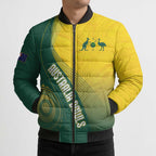 Australia Bowls Personalised Bomber Puffer Jacket Basic Marble Glaze - National Color - Aussie Hoodie