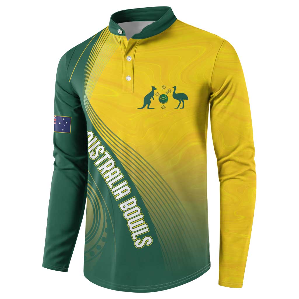 Australia Bowls Personalised Button Sweatshirt Basic Marble Glaze - National Color - Aussie Hoodie