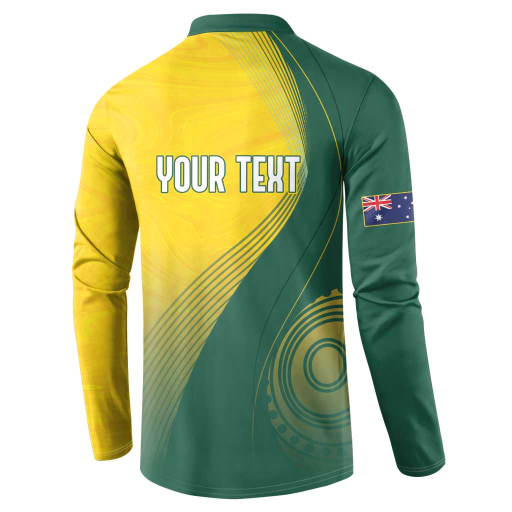 Australia Bowls Personalised Button Sweatshirt Basic Marble Glaze - National Color - Aussie Hoodie