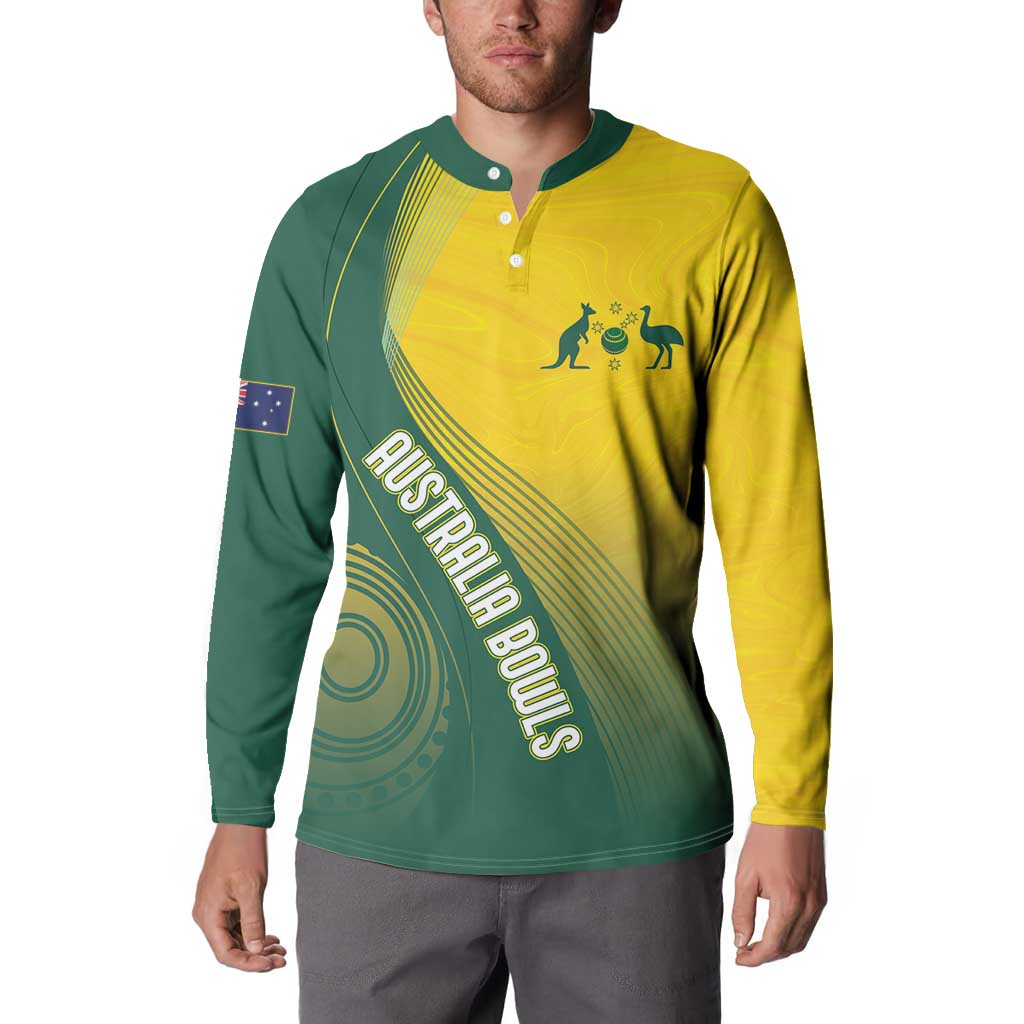 Australia Bowls Personalised Button Sweatshirt Basic Marble Glaze - National Color - Aussie Hoodie