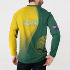 Australia Bowls Personalised Button Sweatshirt Basic Marble Glaze - National Color - Aussie Hoodie