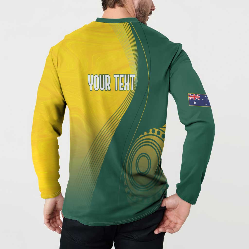 Australia Bowls Personalised Button Sweatshirt Basic Marble Glaze - National Color - Aussie Hoodie