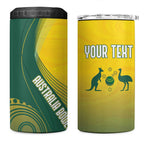 Australia Bowls Personalised 4 in 1 Can Cooler Tumbler Basic Marble Glaze - National Color - Aussie Hoodie