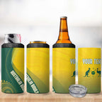 Australia Bowls Personalised 4 in 1 Can Cooler Tumbler Basic Marble Glaze - National Color - Aussie Hoodie