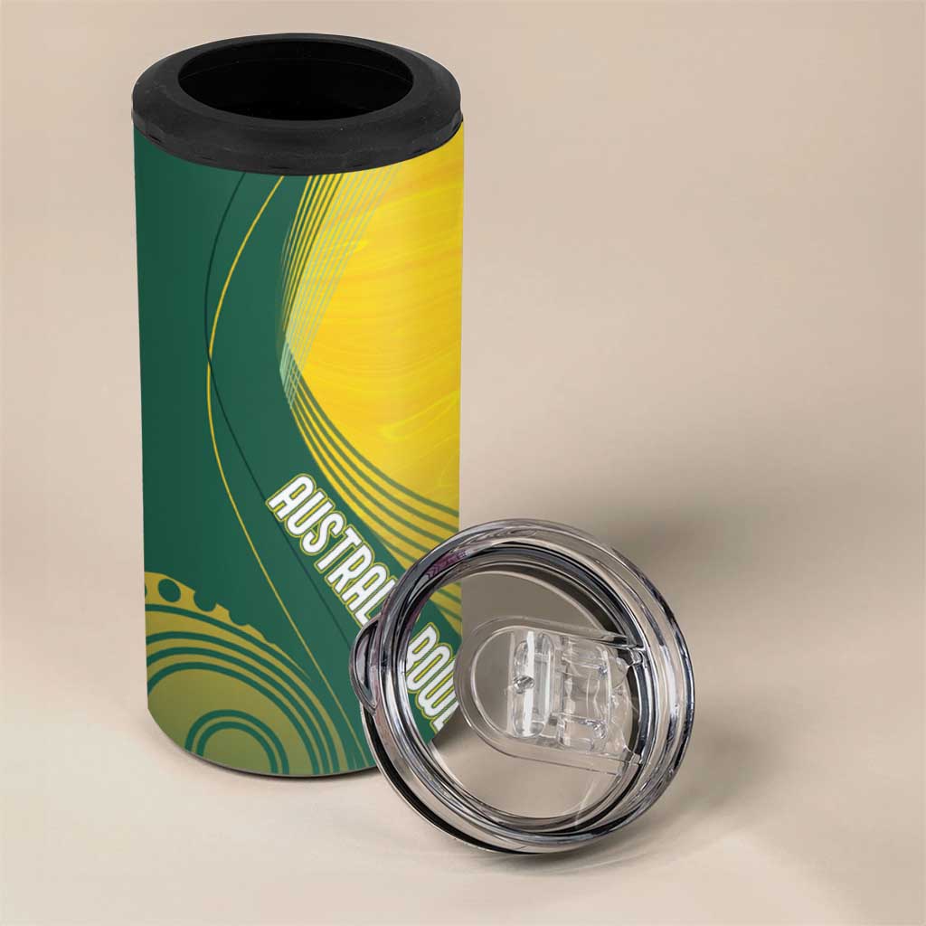 Australia Bowls Personalised 4 in 1 Can Cooler Tumbler Basic Marble Glaze - National Color - Aussie Hoodie