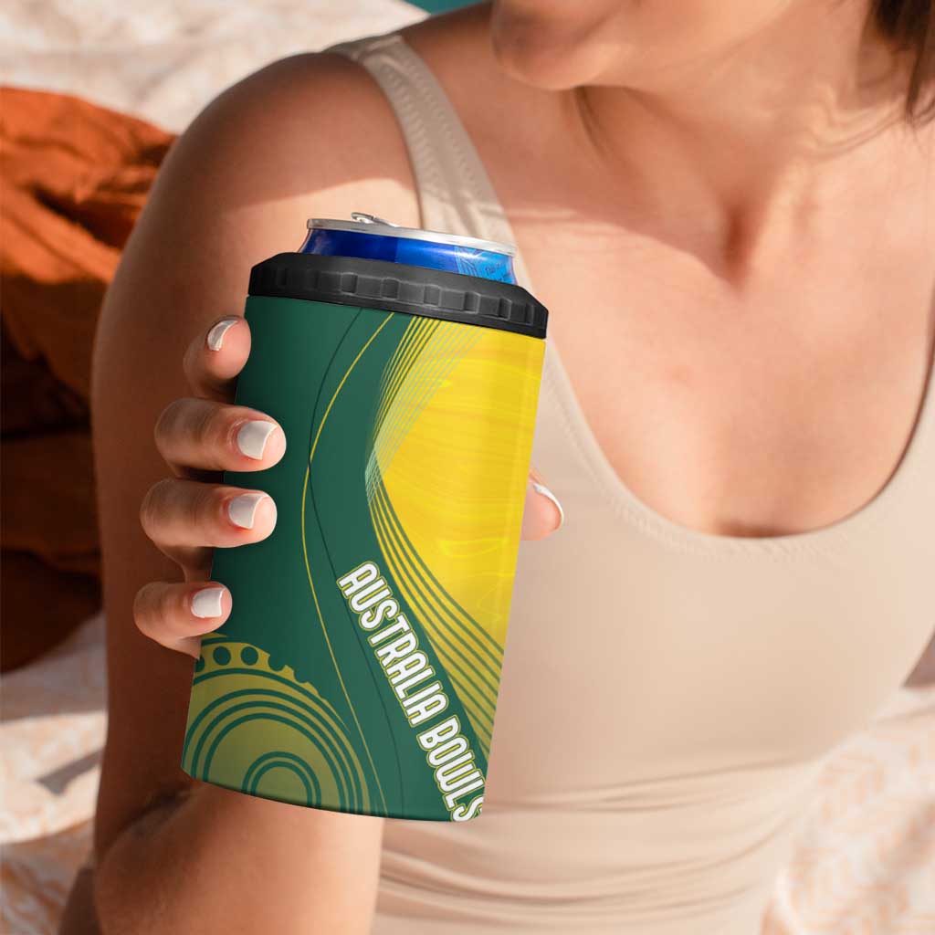 Australia Bowls Personalised 4 in 1 Can Cooler Tumbler Basic Marble Glaze - National Color - Aussie Hoodie
