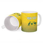 Australia Bowls Personalised Ceramic Mug Basic Marble Glaze - National Color - Aussie Hoodie