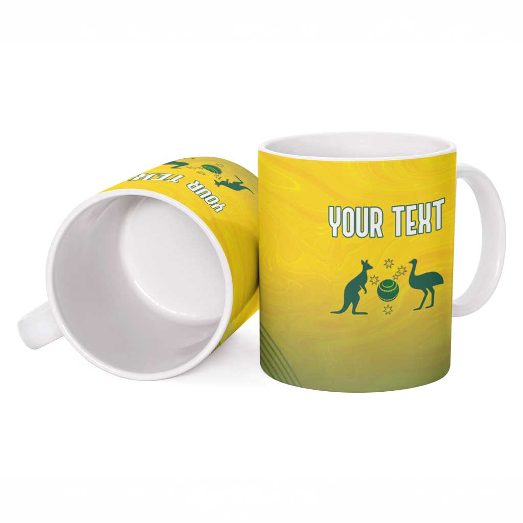 Australia Bowls Personalised Ceramic Mug Basic Marble Glaze - National Color - Aussie Hoodie
