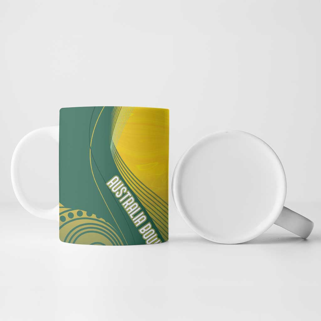Australia Bowls Personalised Ceramic Mug Basic Marble Glaze - National Color - Aussie Hoodie