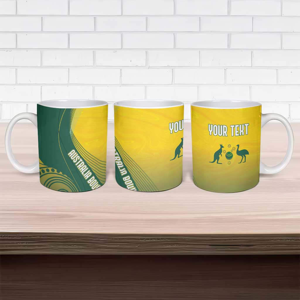 Australia Bowls Personalised Ceramic Mug Basic Marble Glaze - National Color - Aussie Hoodie