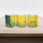 Australia Bowls Personalised Ceramic Mug Basic Marble Glaze - National Color - Aussie Hoodie