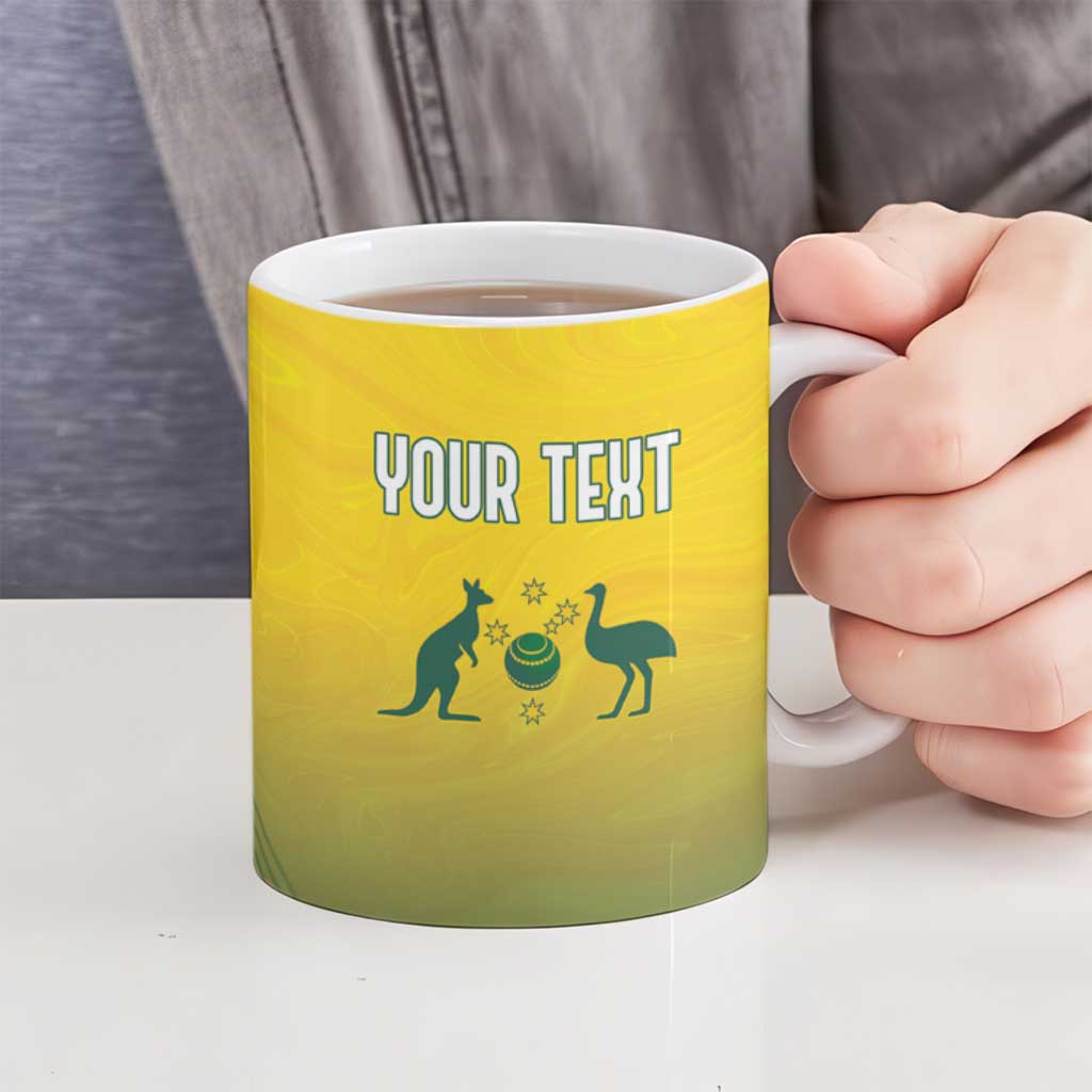 Australia Bowls Personalised Ceramic Mug Basic Marble Glaze - National Color - Aussie Hoodie