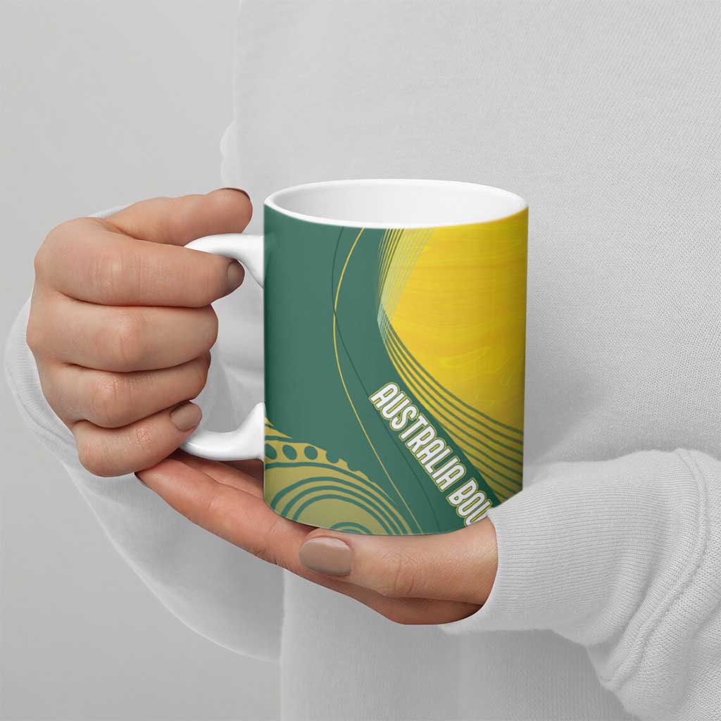 Australia Bowls Personalised Ceramic Mug Basic Marble Glaze - National Color - Aussie Hoodie