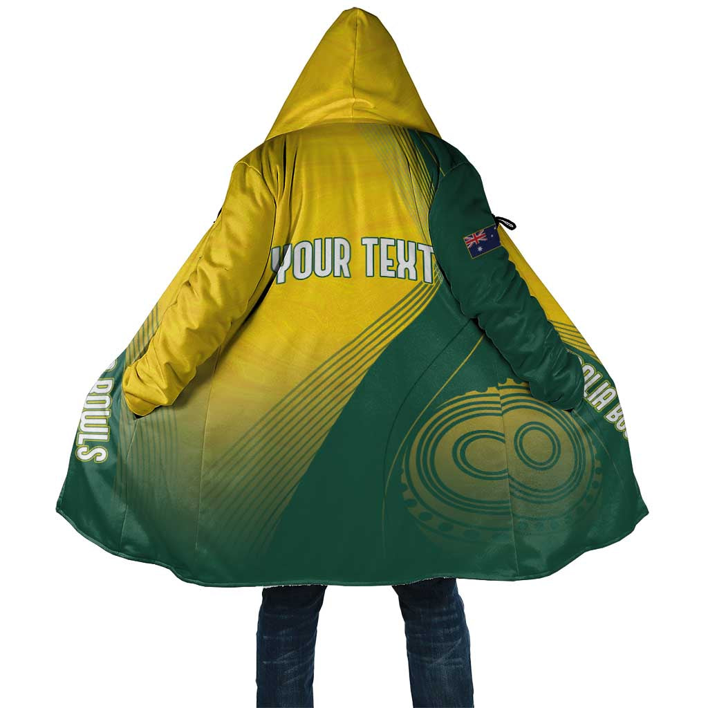 Australia Bowls Personalised Cloak Basic Marble Glaze - National Color - Aussie Hoodie