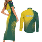 Australia Bowls Personalised Couples Matching Short Sleeve Bodycon Dress and Long Sleeve Button Shirt Basic Marble Glaze - National Color - Aussie Hoodie