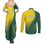 Australia Bowls Personalised Couples Matching Summer Maxi Dress and Long Sleeve Button Shirt Basic Marble Glaze - National Color - Aussie Hoodie