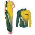 Australia Bowls Personalised Couples Matching Tank Maxi Dress and Long Sleeve Button Shirt Basic Marble Glaze - National Color - Aussie Hoodie