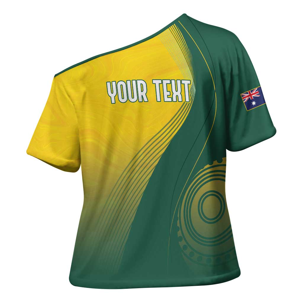 Australia Bowls Personalised Cross Shoulder Shirt Basic Marble Glaze - National Color - Aussie Hoodie