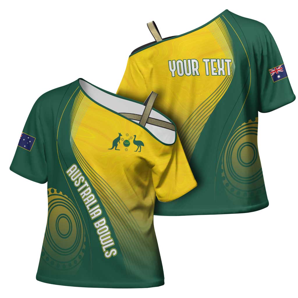 Australia Bowls Personalised Cross Shoulder Shirt Basic Marble Glaze - National Color - Aussie Hoodie