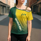 Australia Bowls Personalised Cross Shoulder Shirt Basic Marble Glaze - National Color - Aussie Hoodie