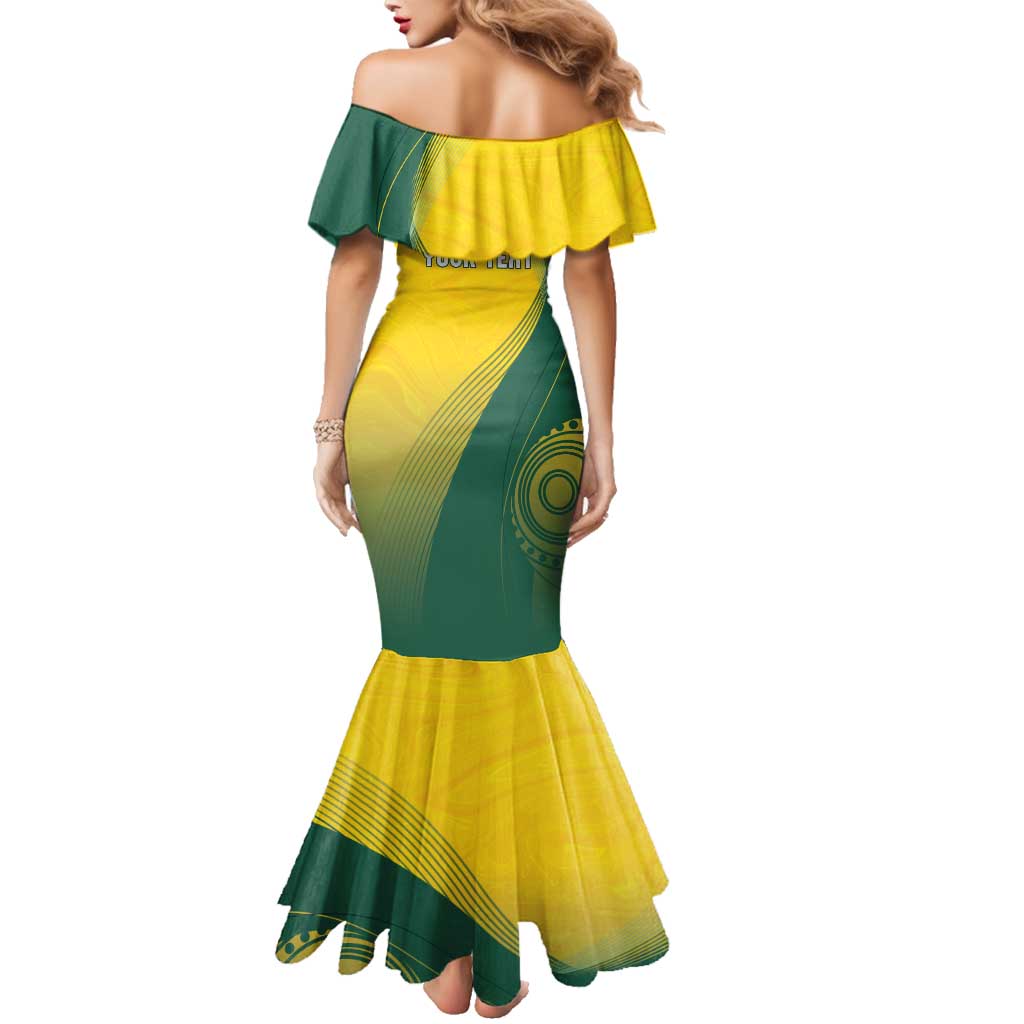 Australia Bowls Personalised Family Matching Mermaid Dress and Hawaiian Shirt Basic Marble Glaze - National Color - Aussie Hoodie