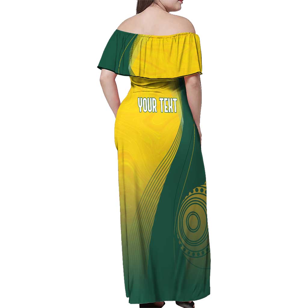 Australia Bowls Personalised Family Matching Off Shoulder Maxi Dress and Hawaiian Shirt Basic Marble Glaze - National Color - Aussie Hoodie