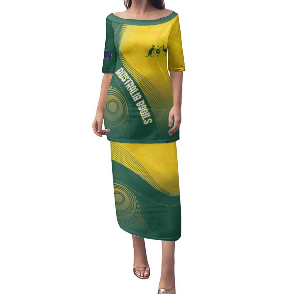 Australia Bowls Personalised Family Matching Puletasi and Hawaiian Shirt Basic Marble Glaze - National Color - Aussie Hoodie