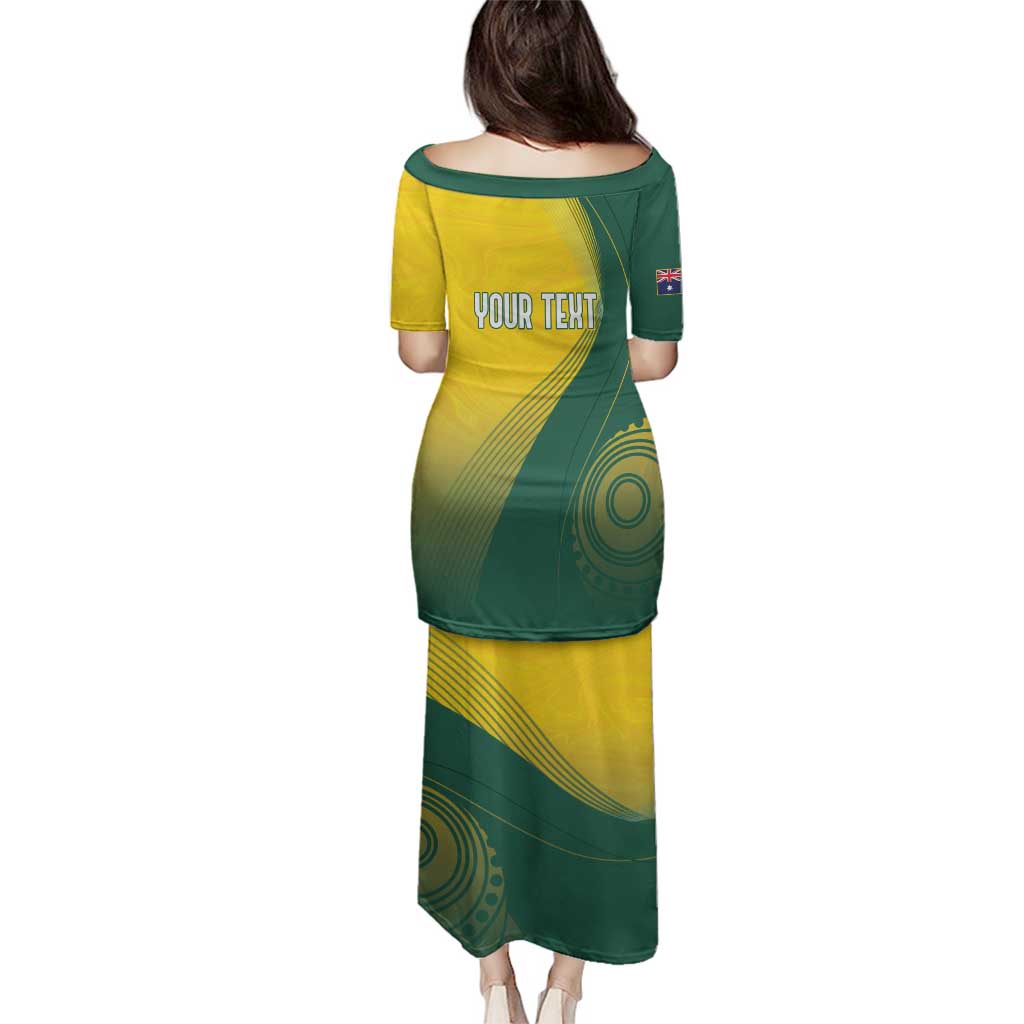 Australia Bowls Personalised Family Matching Puletasi and Hawaiian Shirt Basic Marble Glaze - National Color - Aussie Hoodie