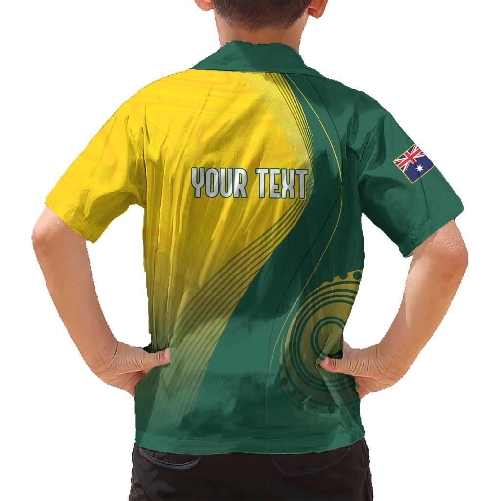 Australia Bowls Personalised Family Matching Short Sleeve Bodycon Dress and Hawaiian Shirt Basic Marble Glaze - National Color - Aussie Hoodie